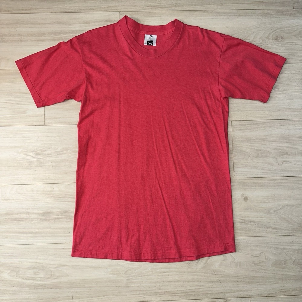Vintage 90s Blank t-shirt Lee pink cotton boxy large clean‎ USA Retro Single